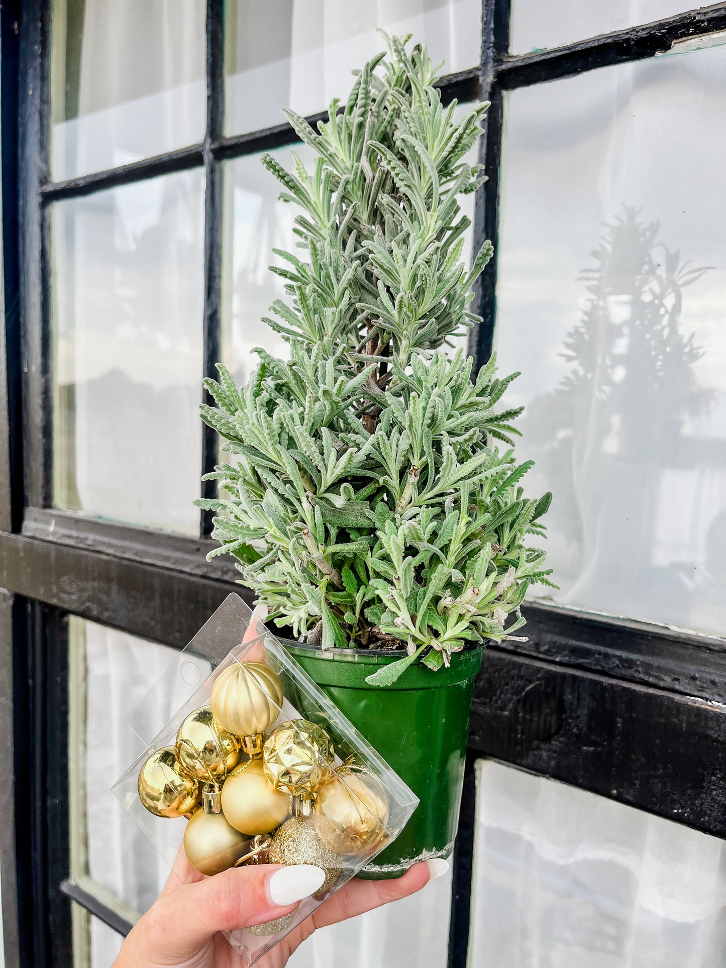 Lavender Tree With Complimentary Gold Ornaments